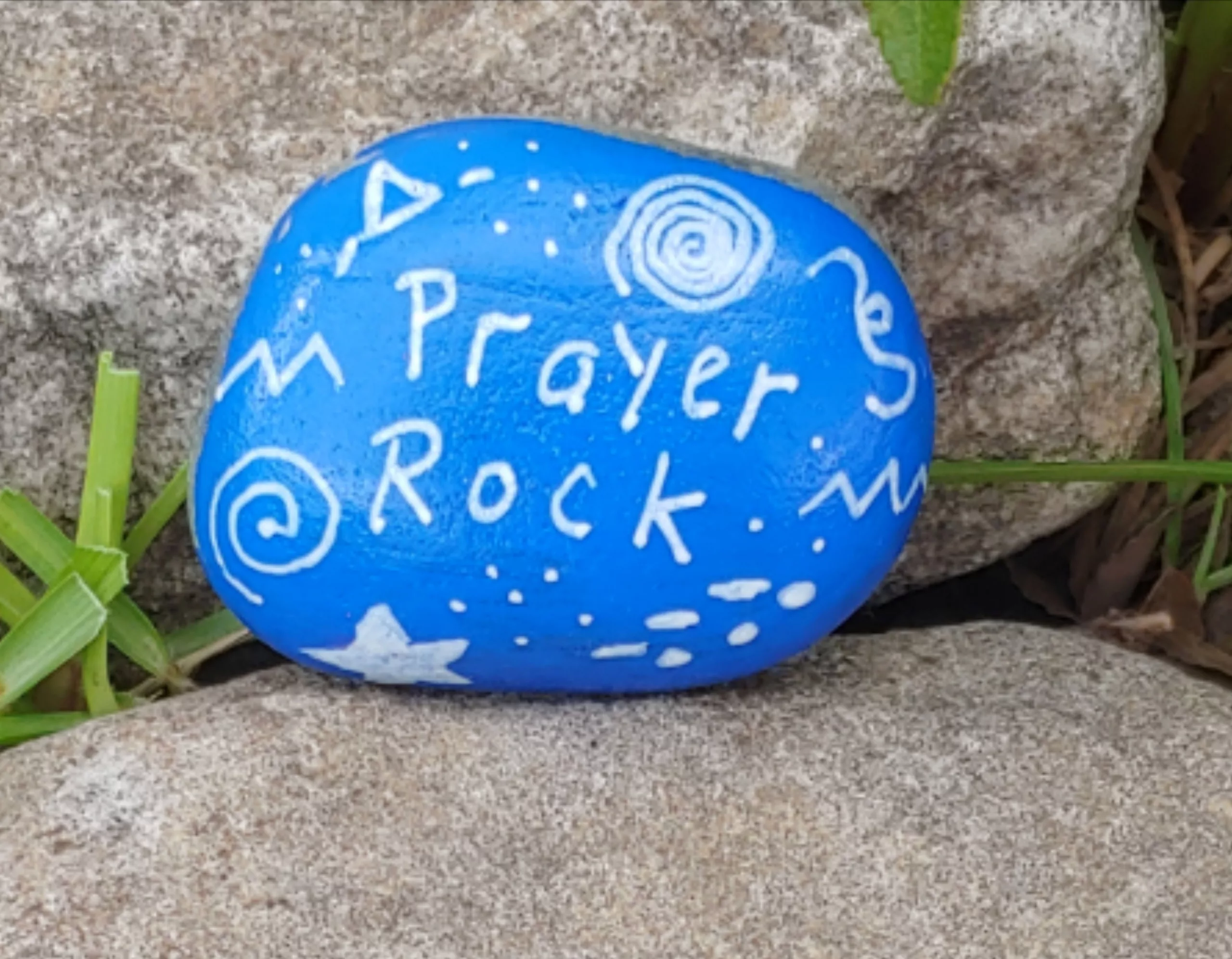 prayer-rock blue prayer rock for children's ministry easter idea